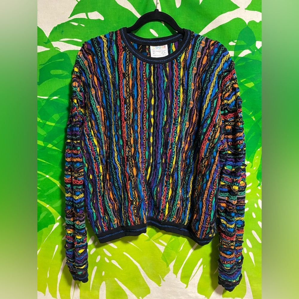 Vintage COOGI sweater - black / yellow / red / blue / green / orange - Size M